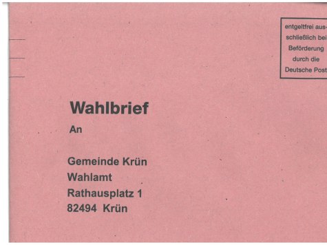 Wahlbrief, © Gemeinde Krün