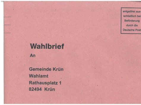 Wahlbrief, © Gemeinde Krün