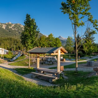 Flößerspielplatz Panorama, © Gemeinde Krün