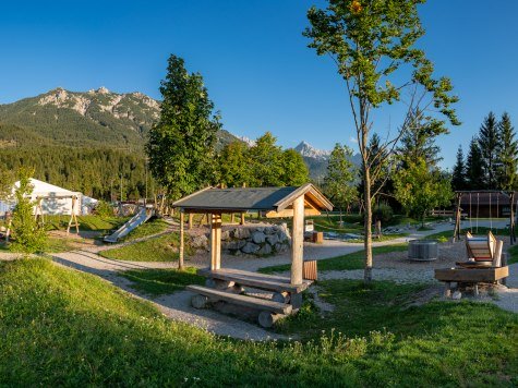 Flößerspielplatz Panorama, © Gemeinde Krün